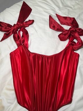 Victoria's Secret Red Satin Corset Top